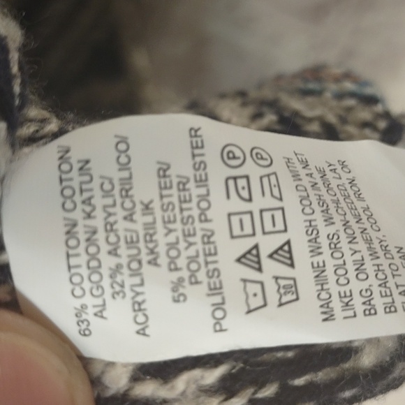 Lucky Brand Tribal Third Piece Cardigan M Open Knit Pockets Native Sweater - Picture 4 of 13